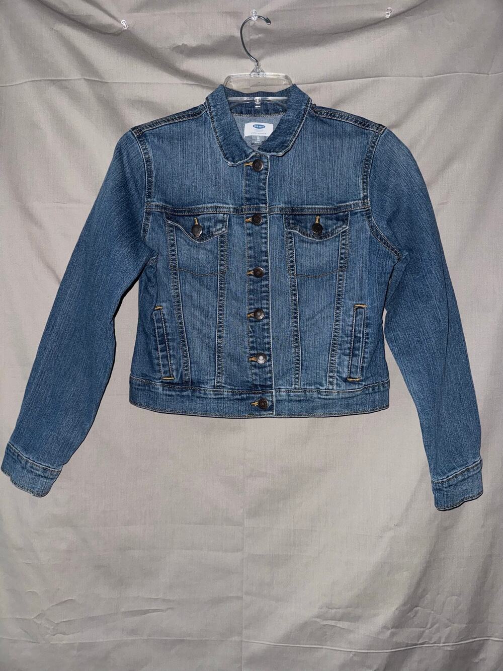 Old Navy Women’s XL (14) Stretch Denim Jacket Medium Wash Jean Trucker Jacket